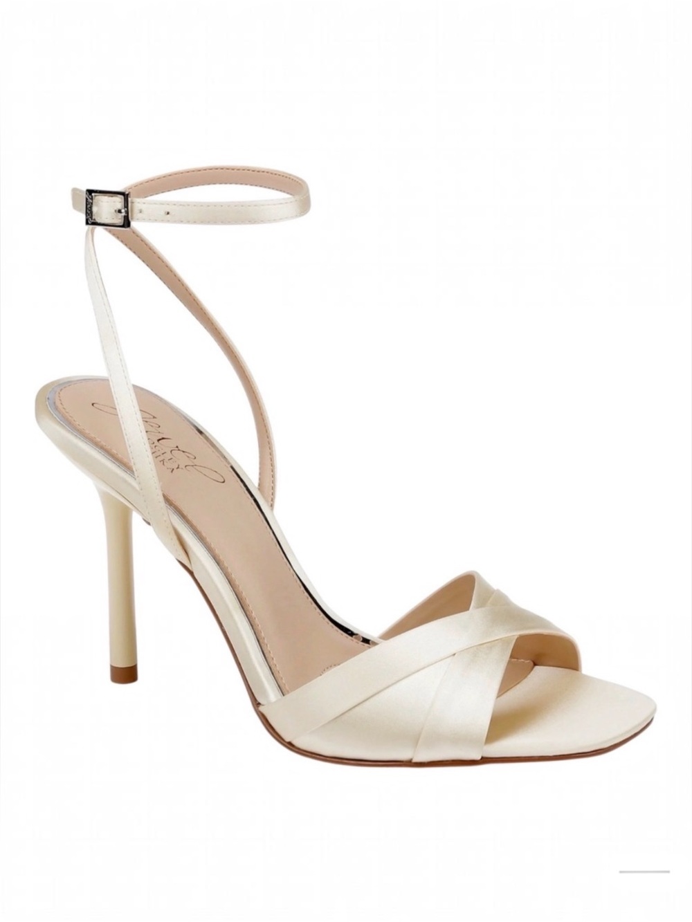 Jewel  Badgley Mischka Parisa Lemon Satin Yellow Ankle Strap Sandals Size 6